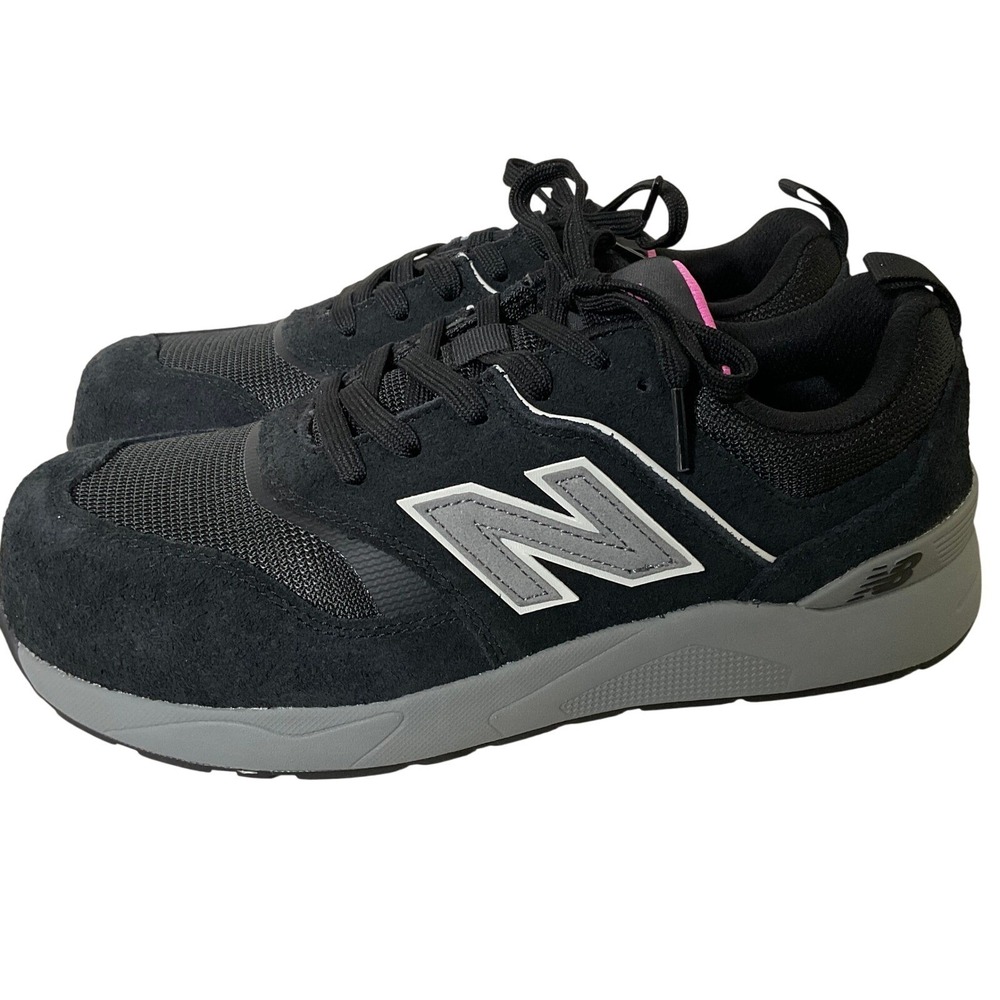 New Balance Womens 8 NWOB Slip Resistant Comp Toe Work Shoes Black Grey Pink